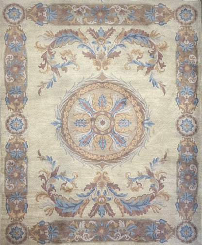 8’x9’10” Hand-Knotted Wool Aubusson Area Rug