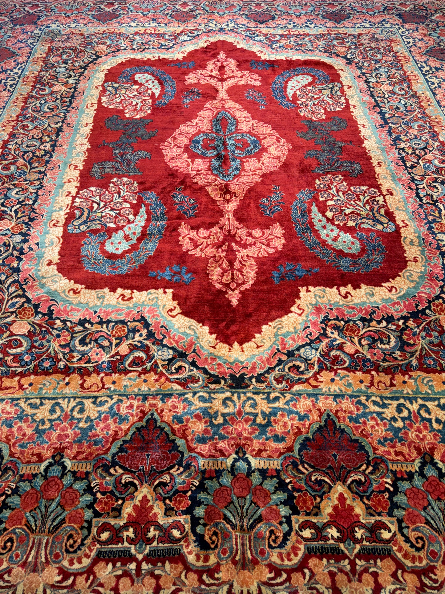 11’7”x12’10” Hand-Knotted Persian Sarouk Area Rug