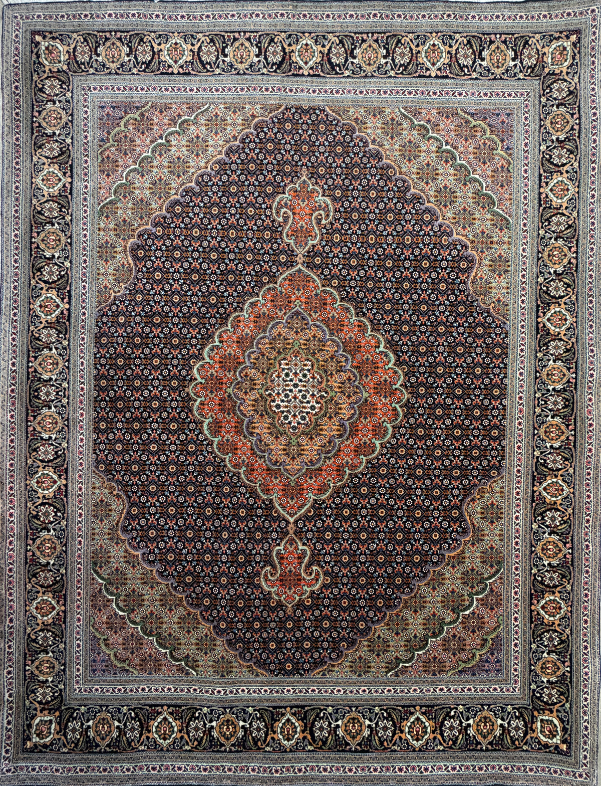 Hand-Knotted Persian Tabriz Mahi Rug - 5'x6'10"