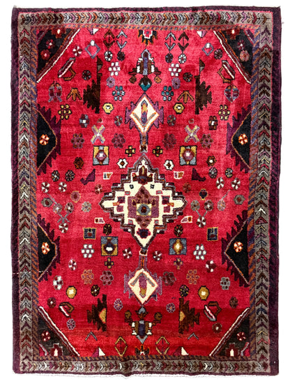 Hand-Knotted Persian Hamadan Rug - 5'3”x7’2”