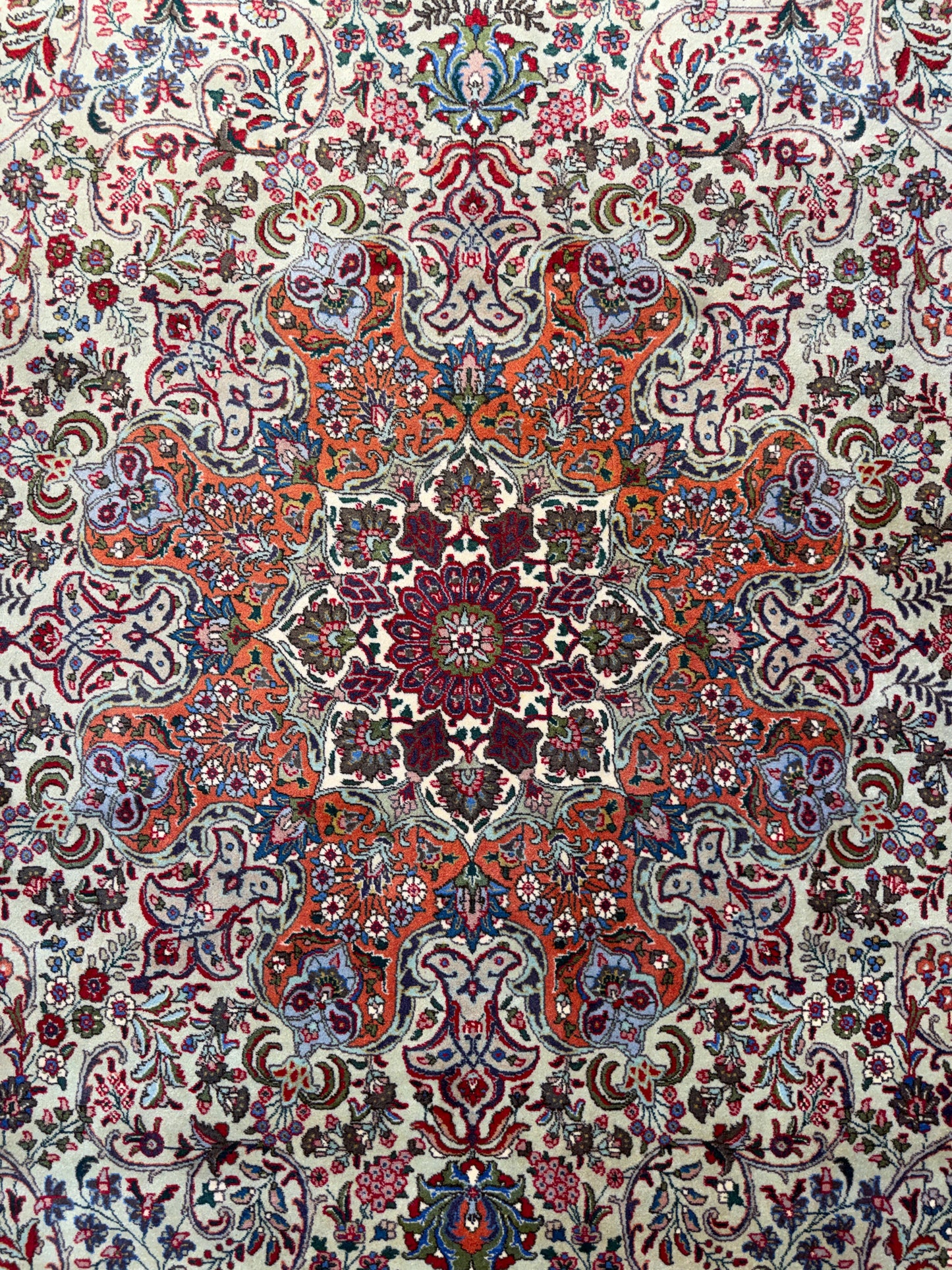 9’11”x13’5” Hand-Knotted Fine Wool Persian Kashan Area Rug
