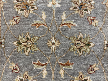 2’7”x12’3” Hand-Knotted Wool Chobi Oriental Runner Handmade Gray Carpet