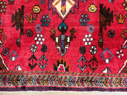 Hand-Knotted Persian Hamadan Rug - 5'3”x7’2”
