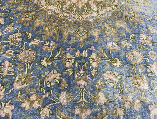 3x5 Luxurious Fine Hand-Knotted 100% Silk Persiane Qume Rug Handmade Green