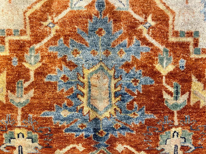 8'9"x12' Handmade 100% Wool Indian Serapi Rug