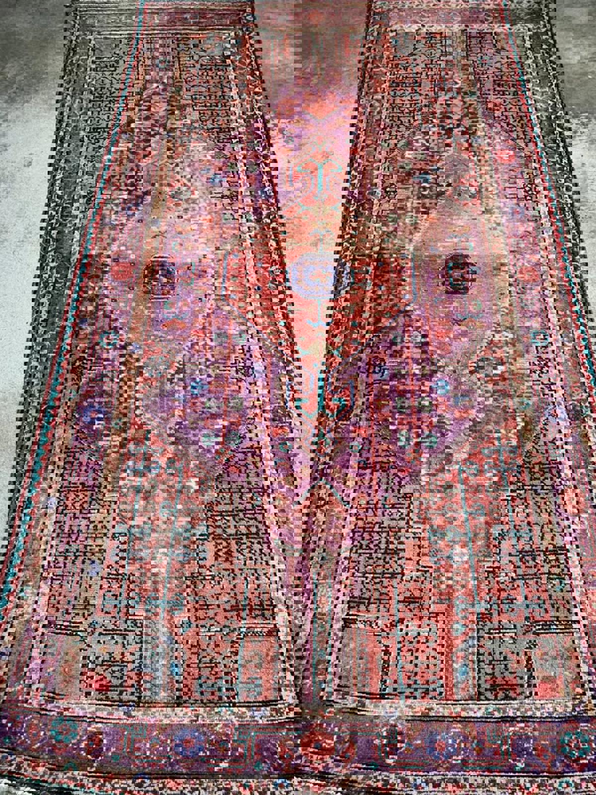 4'2"x7'7" Tribal Handmade 100% Wool Persian Nahavand Rug