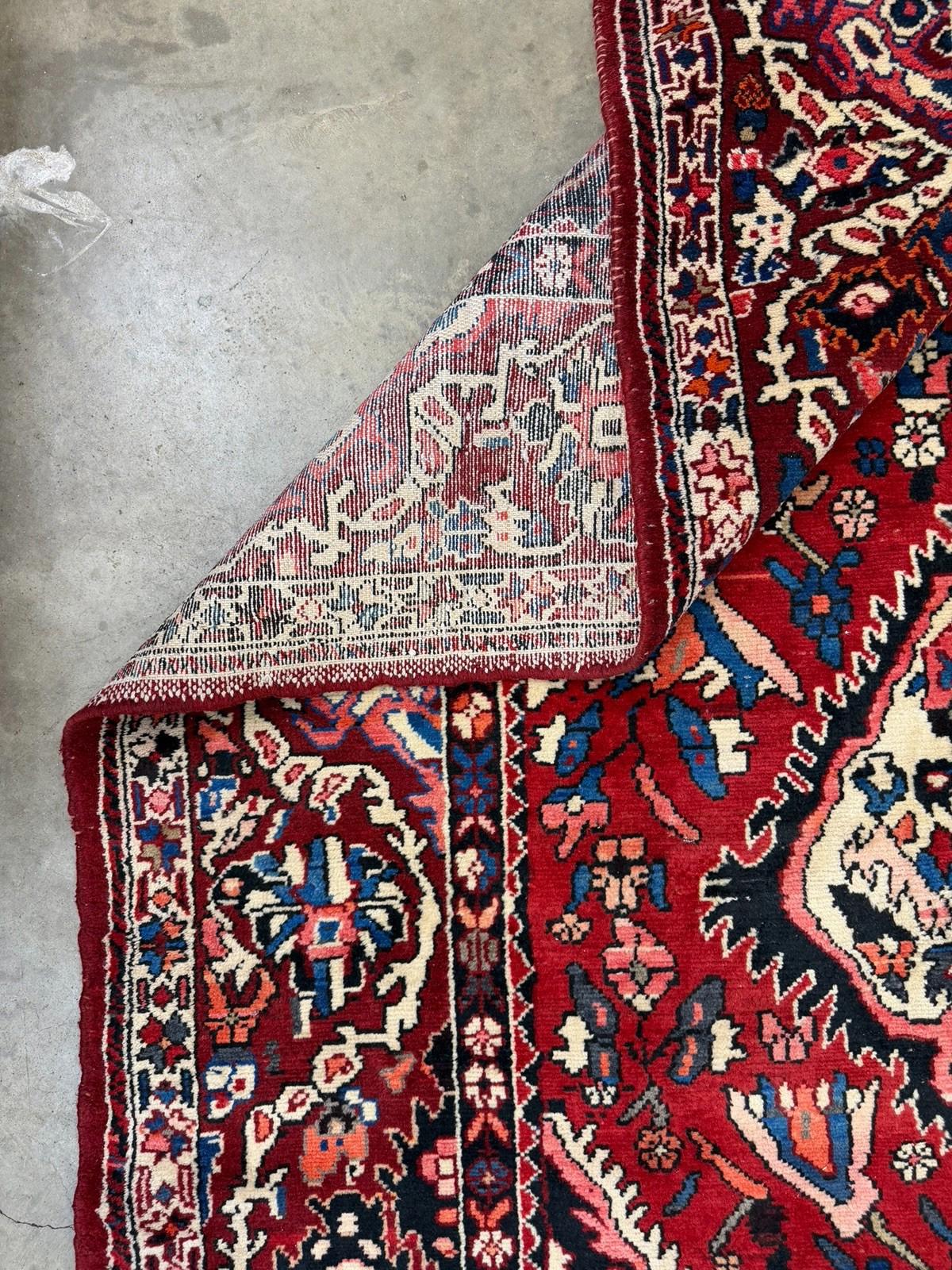10x12 Vintage Hand-Knotted Bakhtiarie Rug Antique Handmade Red Oriental Tribal