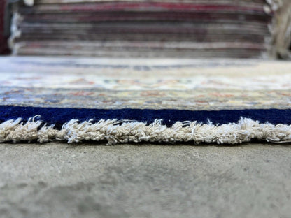 8’ Diameter Hand-knotted Wool Round Area Rug - Handmade Carpet 8x8 Blue