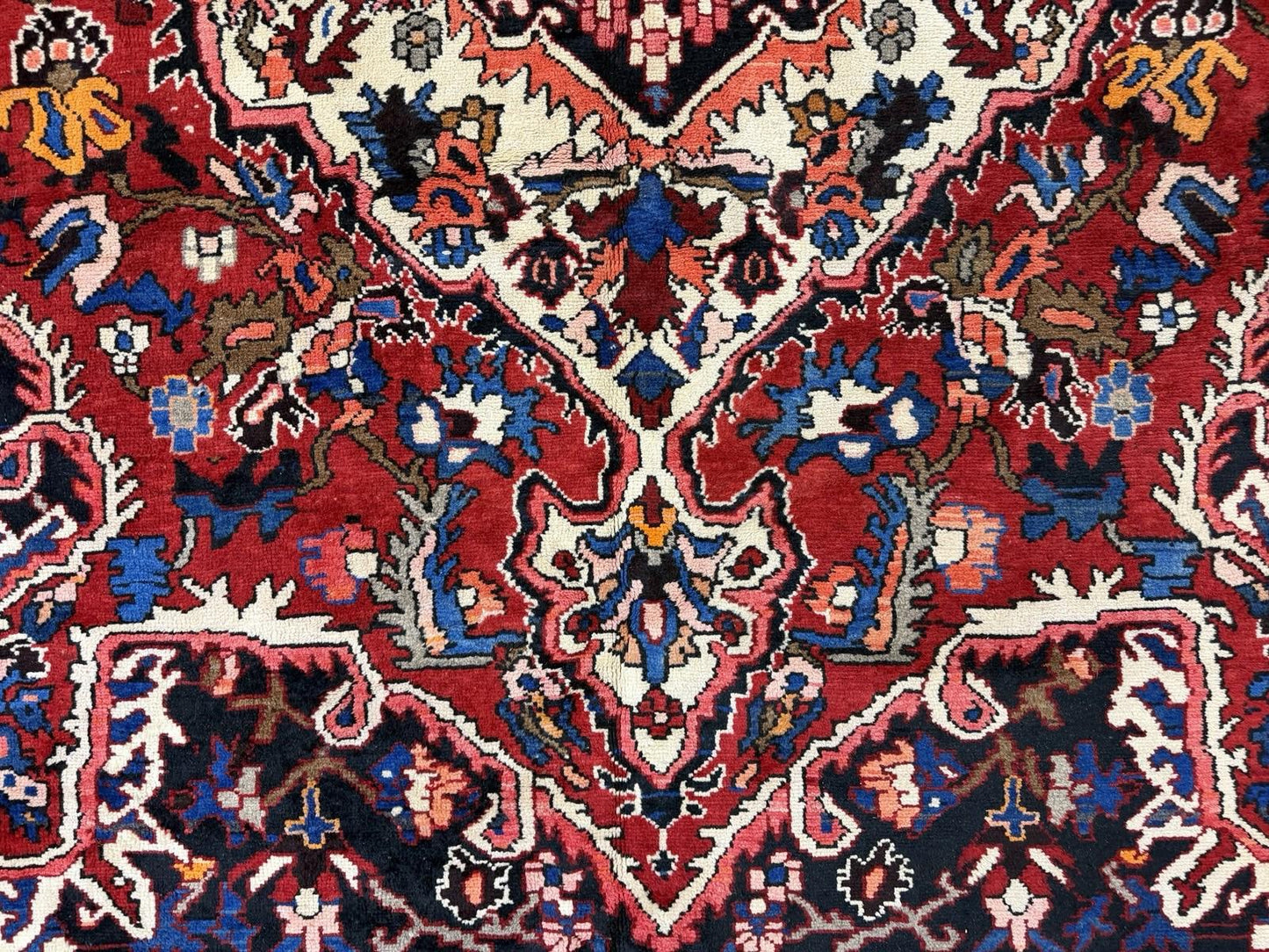 10x12 Vintage Hand-Knotted Bakhtiarie Rug Antique Handmade Red Oriental Tribal