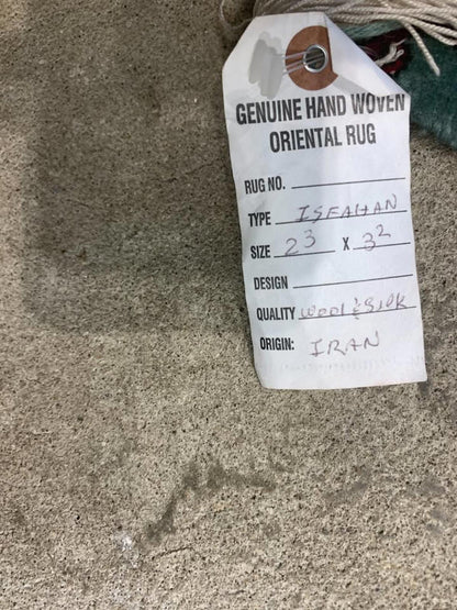 2'3"x3'2" Handmade Silk & Wool Persian Isfahan Rug