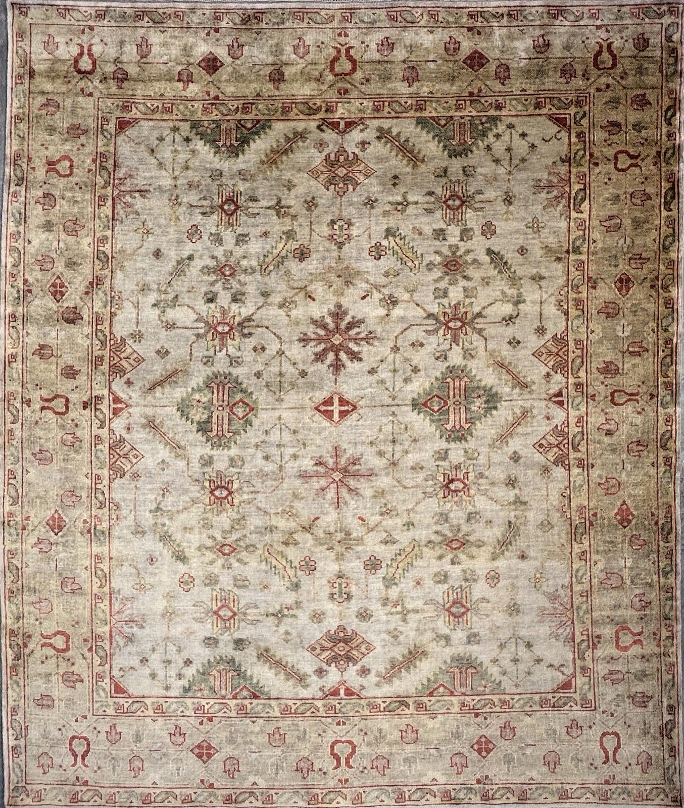 8’4”x10’ Hand-Knotted Wool Oushak All-over Area Rug