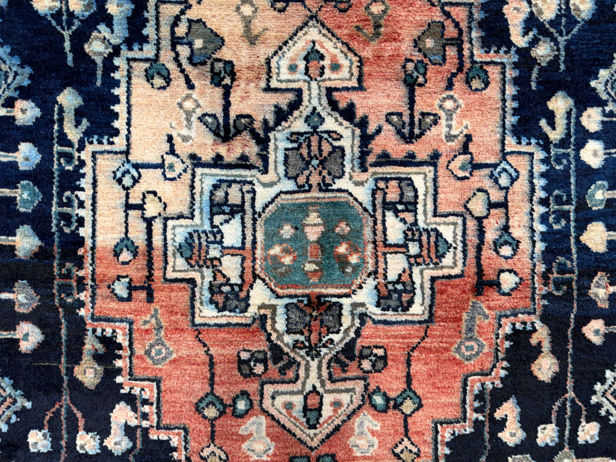 Hand-Knotted Persian Hamadan Rug - 4’3”x7’6”