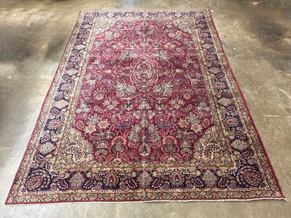 9’11”x13’6” Antique Hand-Knotted Fine Kork Wool Persian Sarouk Area Rug Handmade