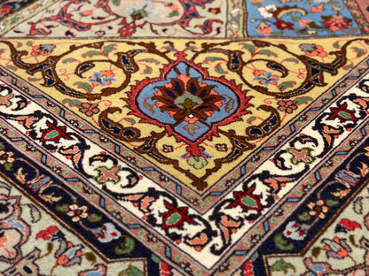 Hand-Knotted 60 Raj Persian Tabriz Rug - Dome Design - 6'8"x10'7"