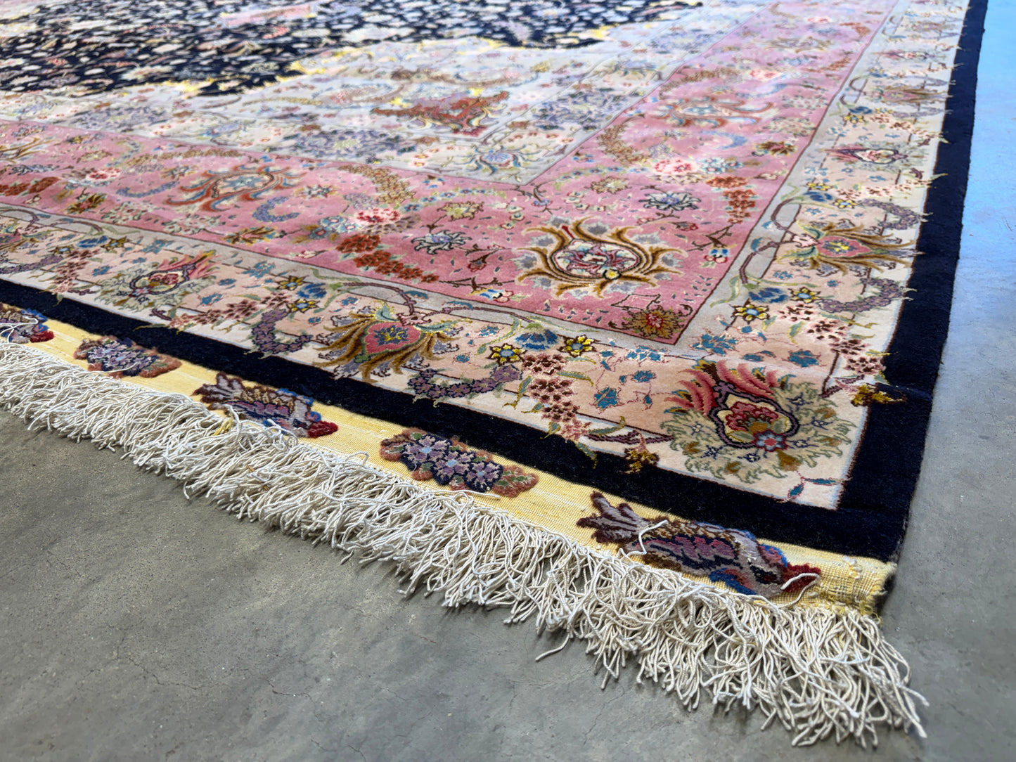 11’6”x16’6” Very Fine Hand-Knotted 70 Raj Signed Persian Tabriz Rug