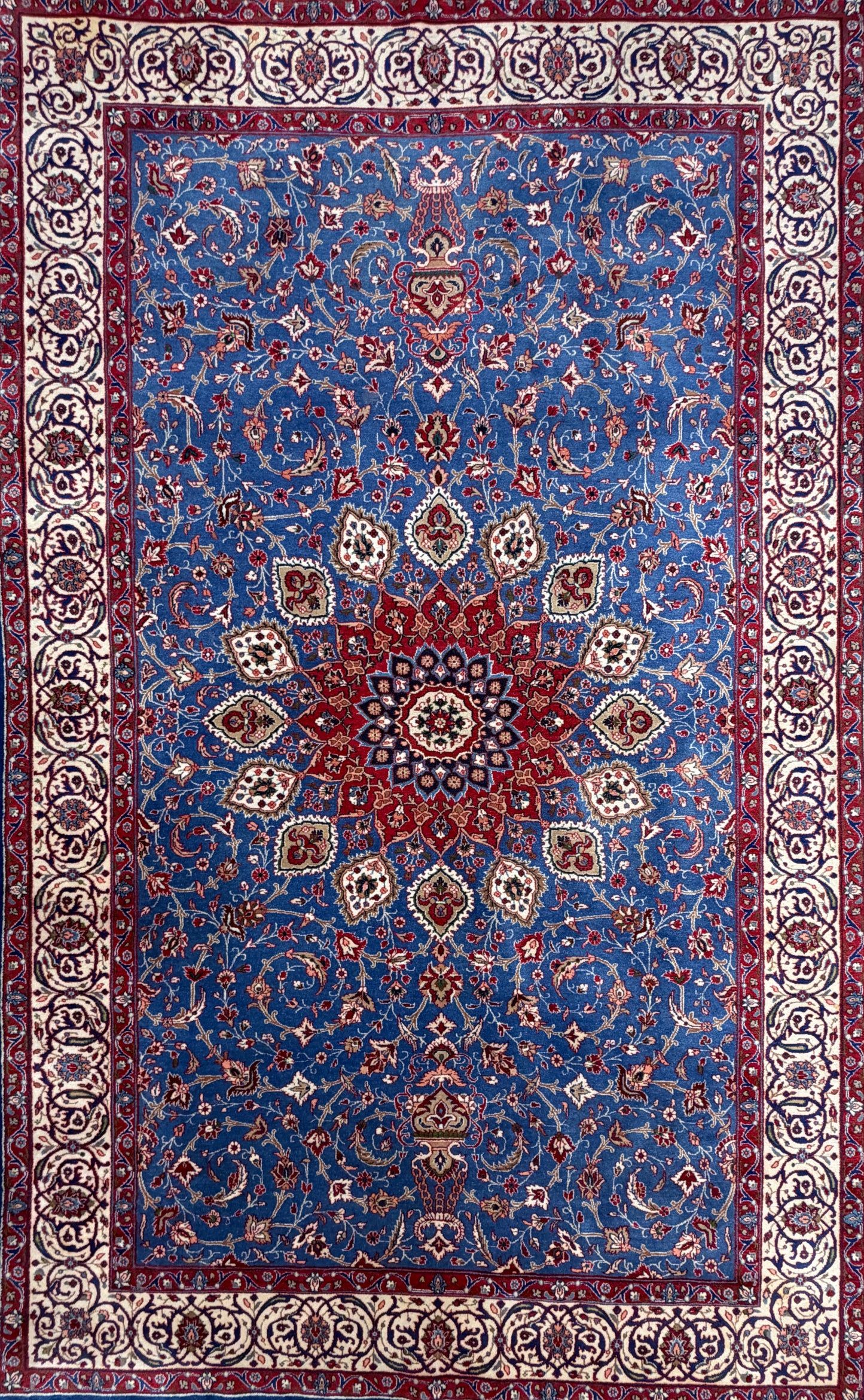Hand-Knotted Persian Sarouk Rug - 4’5”x7’2”