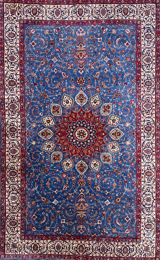Hand-Knotted Persian Sarouk Rug - 4’5”x7’2”
