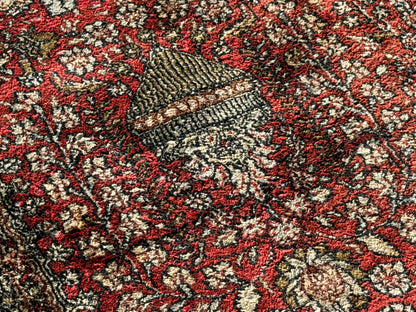 Antique Hand-Knotted 100% Kashmiri Silk Rug - 9’4”x12’