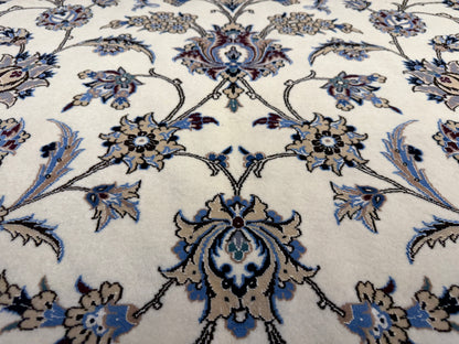 9’10”x12’11” Very Fine Hand-Knotted Persian Nain Signed Area Rug