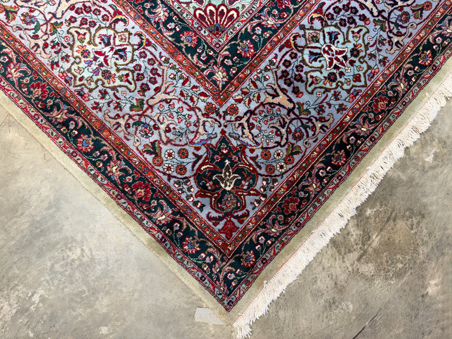 9’11”x13’5” Hand-Knotted Fine Wool Persian Kashan Area Rug