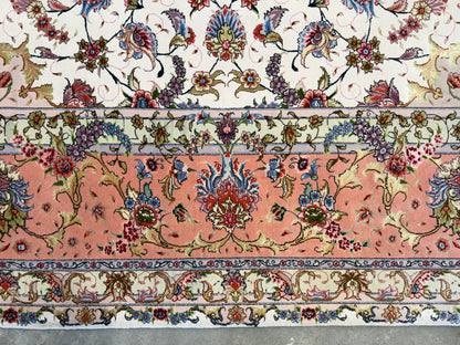 9’9”x13’3” Fine Hand-Knotted Persian Tabriz Signed Area Rug