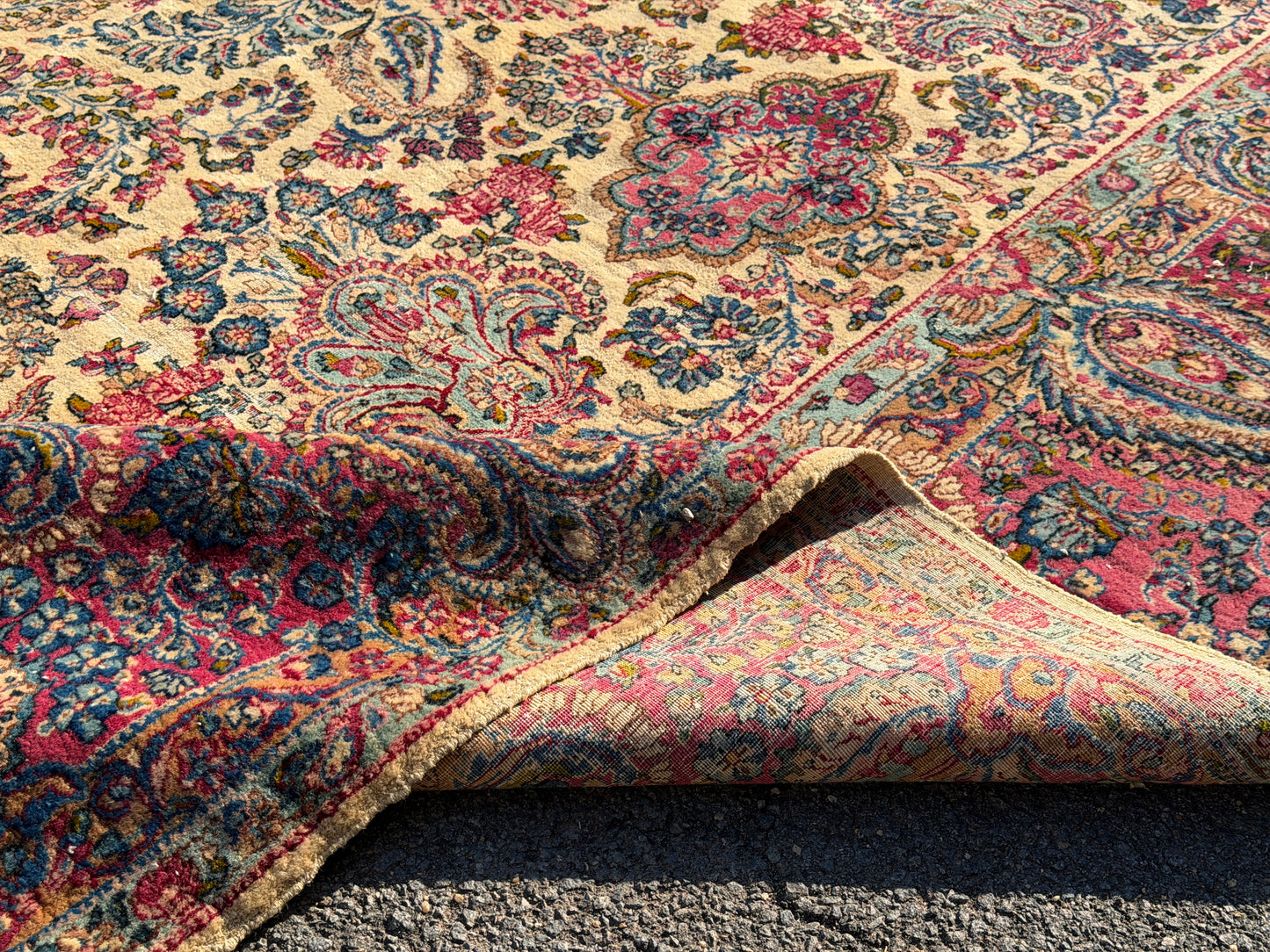 9’10”x17’6” Antique Hand-Knotted Lavar Kerman Persian Area Rug