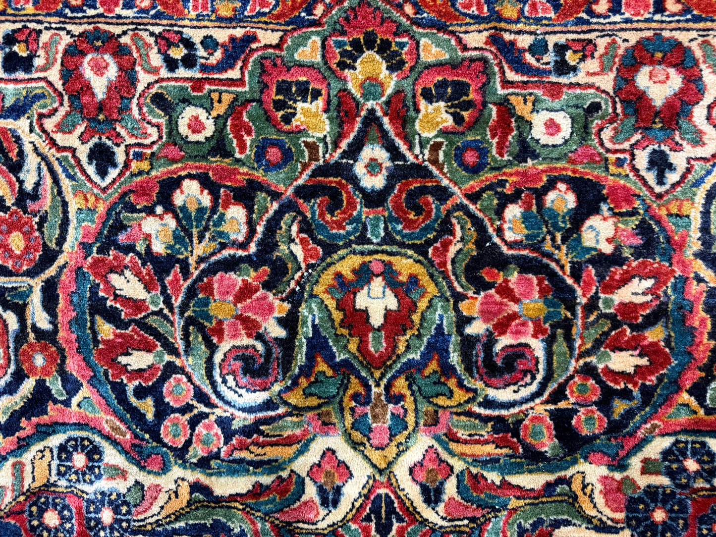 10’10”x15’6” Antique Hand-Knotted Fine Kork Wool Persian Sarouk Area Rug Handmade