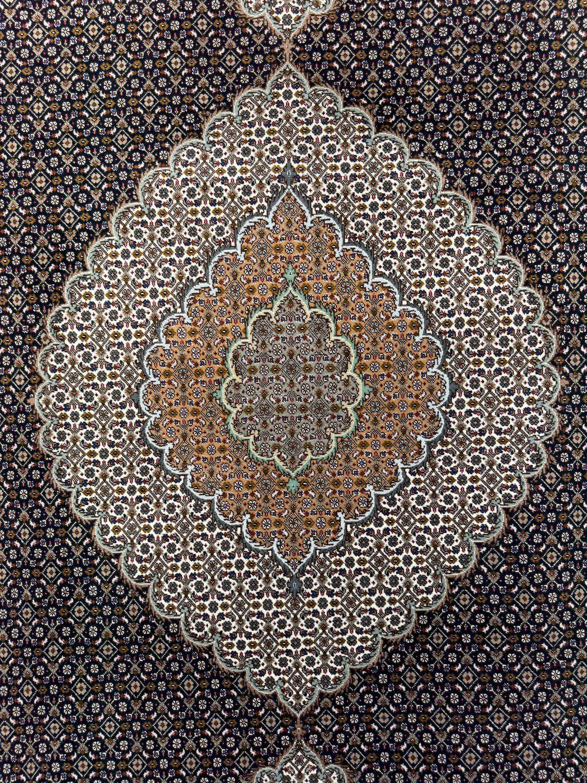 Hand-Knotted Persian Tabriz Mahi Rug - 6'8"x10'