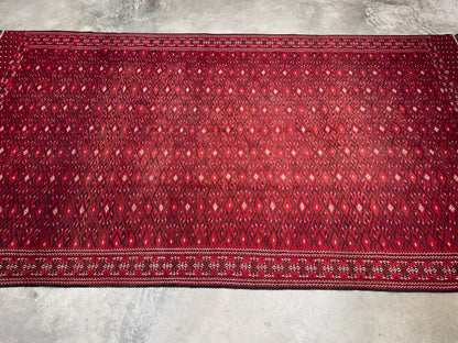 Antique Flatweave Turkaman Rug - 6’9”x13’
