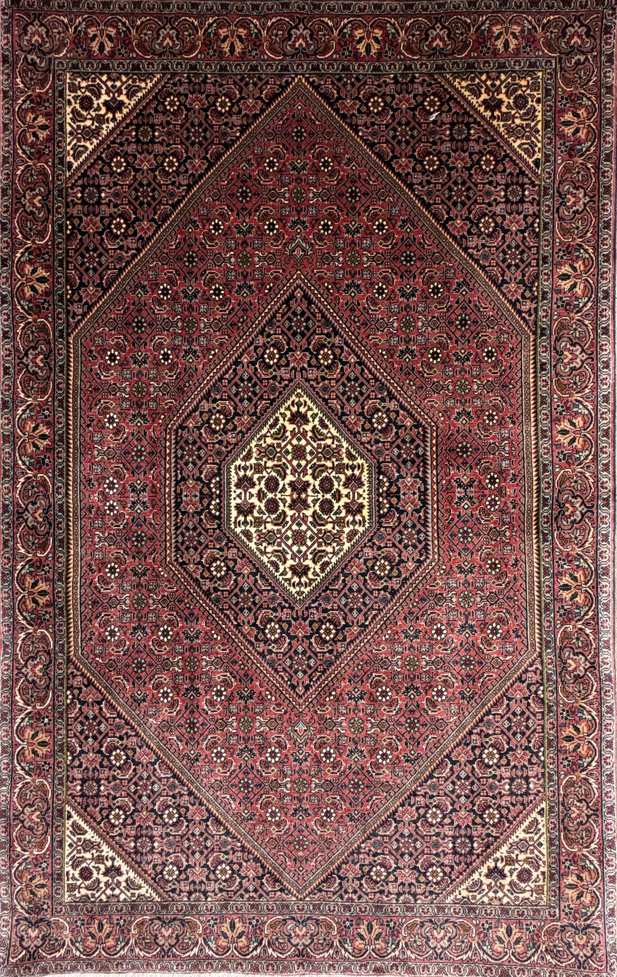 Hand-Knotted Persian Bidjar Rug - 3'7"x5'9"