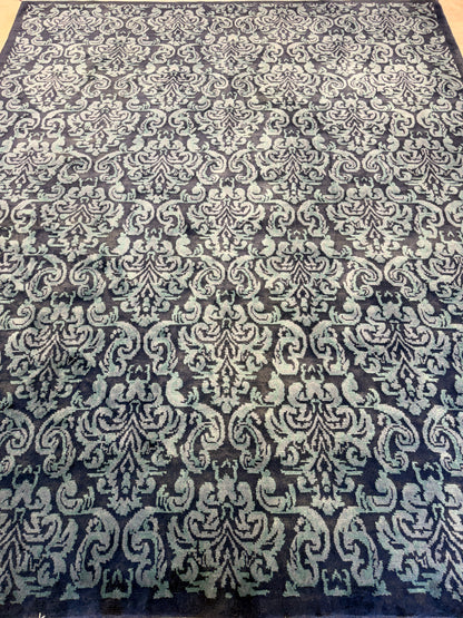 7’11”x9’9” Hand-Knotted Wool Contemporary Area Rug