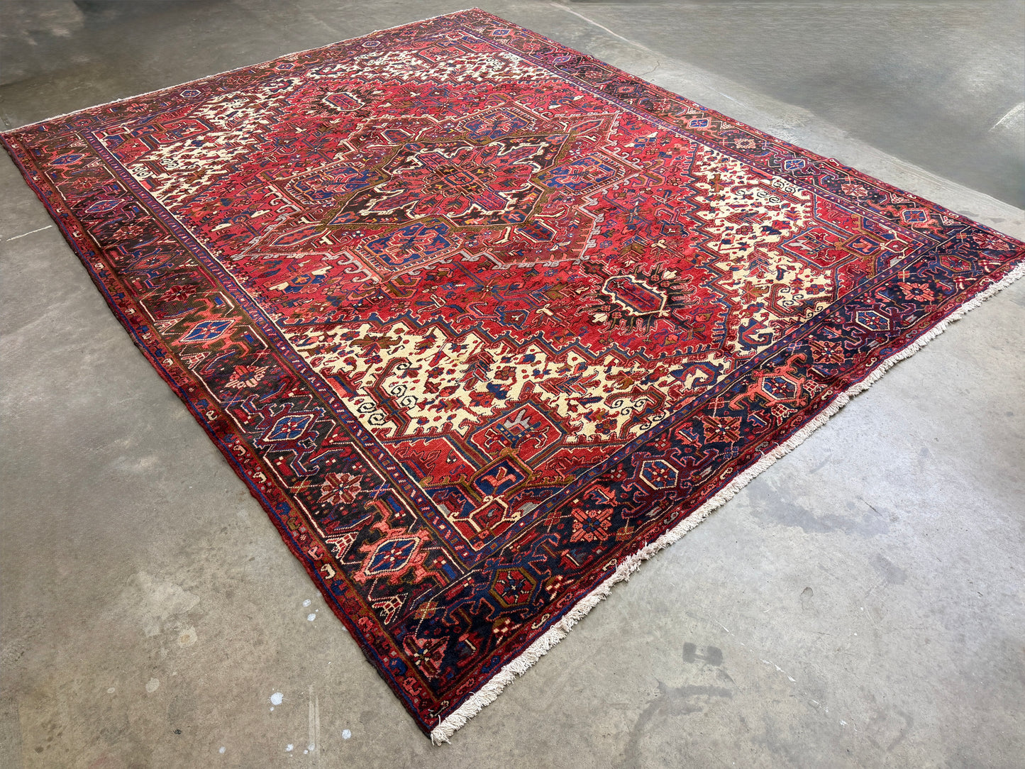 Hand-Knotted Persian Heriz Rug - 9’3”x11’9”