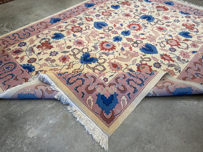 7’10”x10’2” Hand-Knotted Wool Tabriz Romanian Area Rug