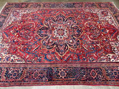 Hand-Knotted Persian Heriz Rug - 9’8”x13’2”