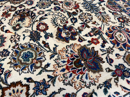 10'5"x13'8" Hand-Knotted Wool All-over Kashan Persian Rug