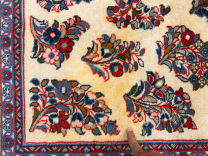 Hand-Knotted Persian Sarouk Rug - 4’3”x6’7”