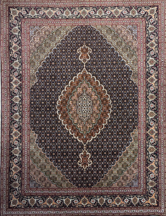 Hand-Knotted Persian Tabriz Mahi Rug - 5'x6'7"