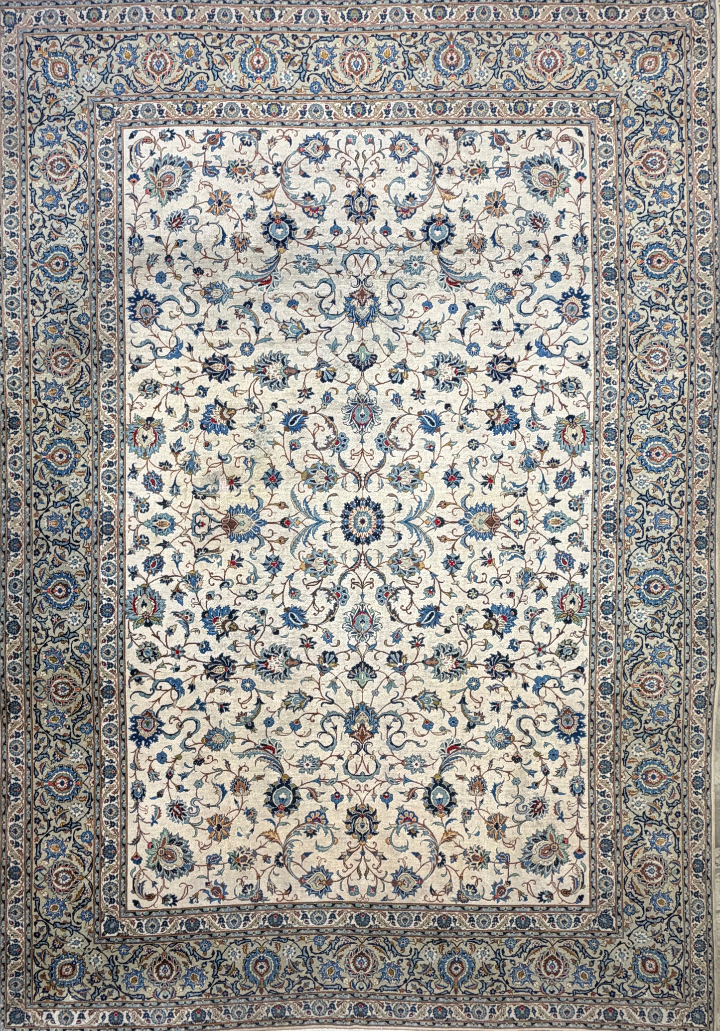 9’6”x12’6” Hand-Knotted Persian Kashan Area Rug