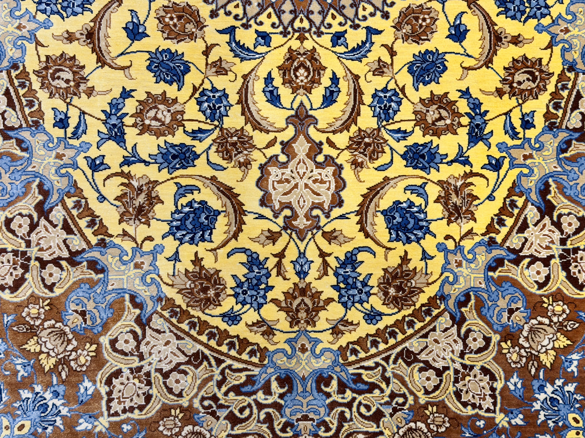 Hand-Knotted Silk Persian Qum Rug - Signed Ahmadi - 3’3”x4’10”