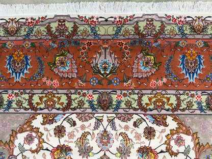 Hand-Knotted 60 Raj Persian Tabriz Rug - 9’10”x13’7”