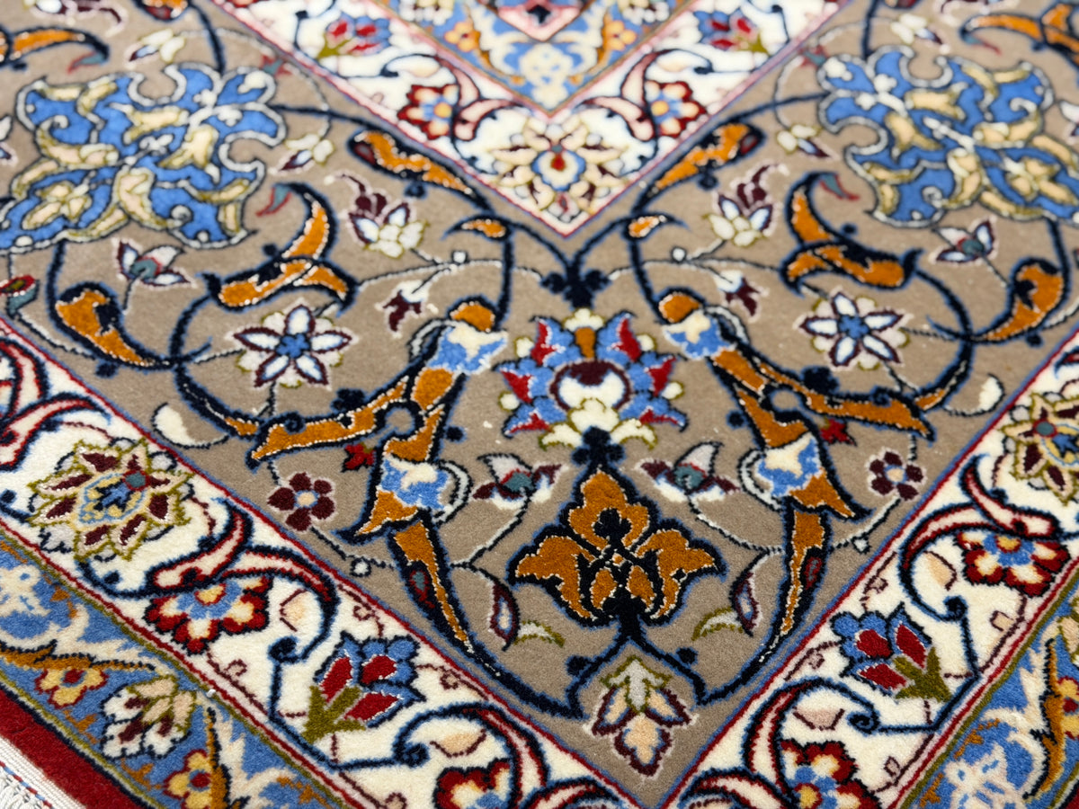Hand-Knotted Persian Isfahan Rug - 6’11”x9’10”
