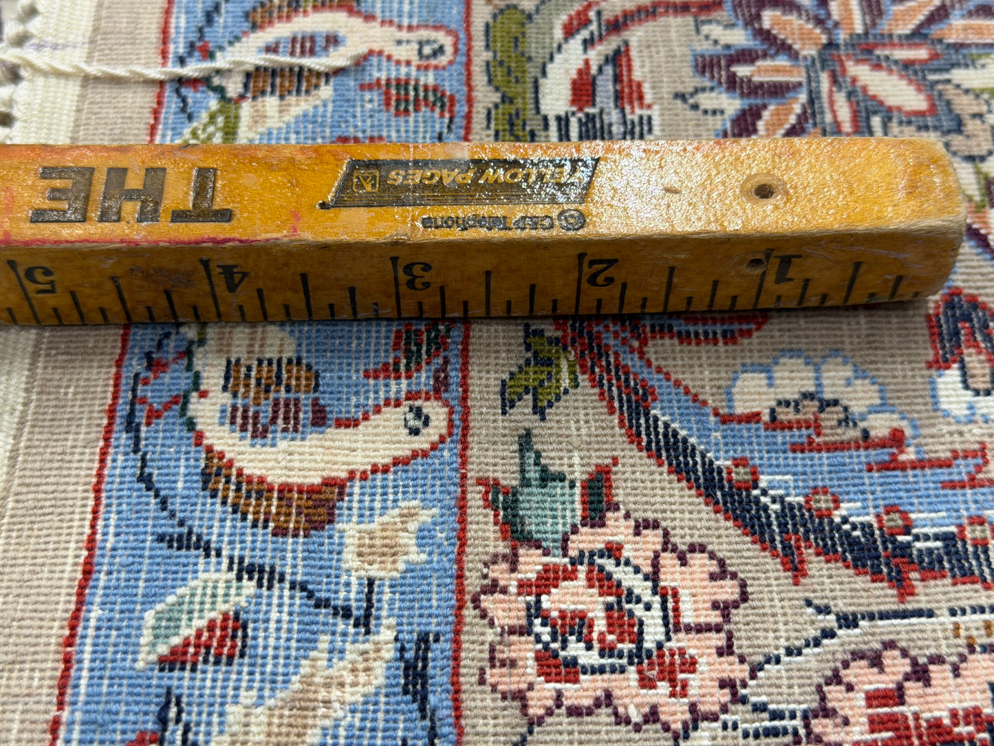 Hand-Knotted Persian Isfahan Rug -Garden of Birds- 3’7”x5’3”