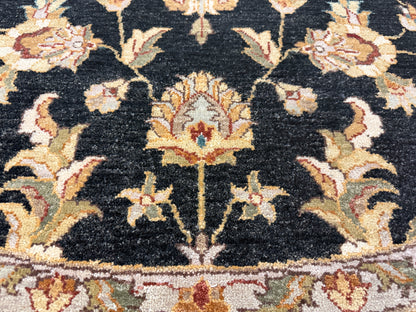 8’ Diameter Hand-Knotted Wool Indian Round Oriental Rug - 8x8 Handmade Carpet