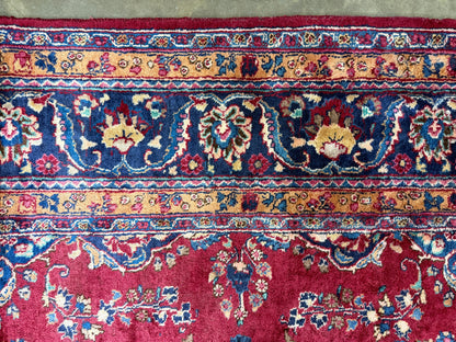 Hand-Knotted Wool Mashad Rug - 9’7”x12’5”