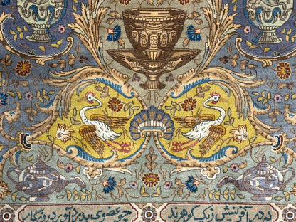 Hand-Knotted 60 Raj Pictorial Persian Tabriz Rug - Signed Nazeri - 5'10"x8'3"