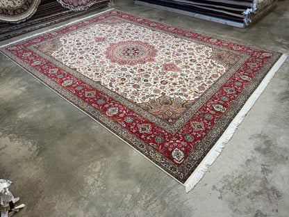 Hand-Knotted 60 Raj Persian Tabriz Rug - 9’10”x13’8”