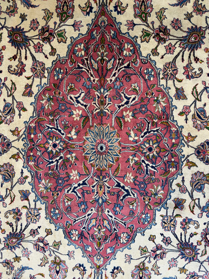 9’6”x14’6” Hand-Knotted Persian Kashan Area Rug
