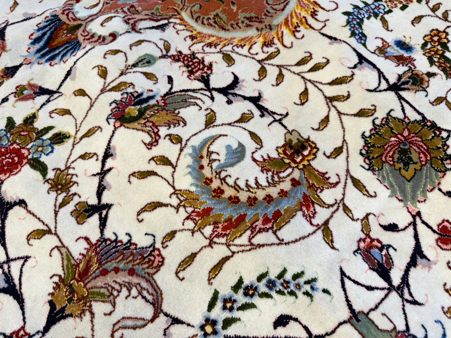 13’x19’8” Very Fine Hand-Knotted Persian Tabriz 80 Raj Signed Area Rug