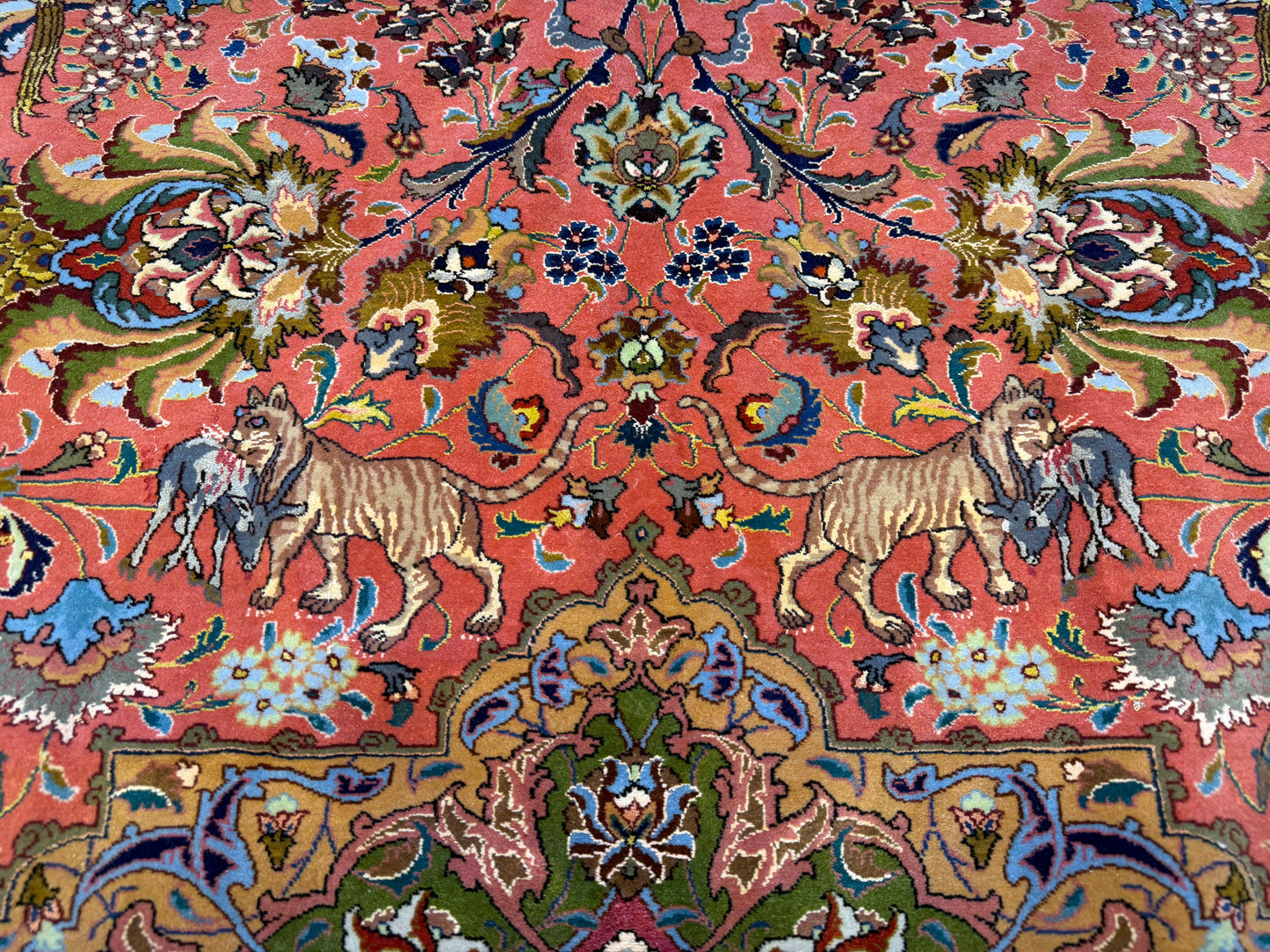 11’7”x17’2” Very Fine Hand-Knotted Signed Persian Tabriz Pictorial Area Rug
