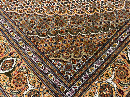 Hand-Knotted Persian Tabriz Mahi Rug - 5'x6'4"